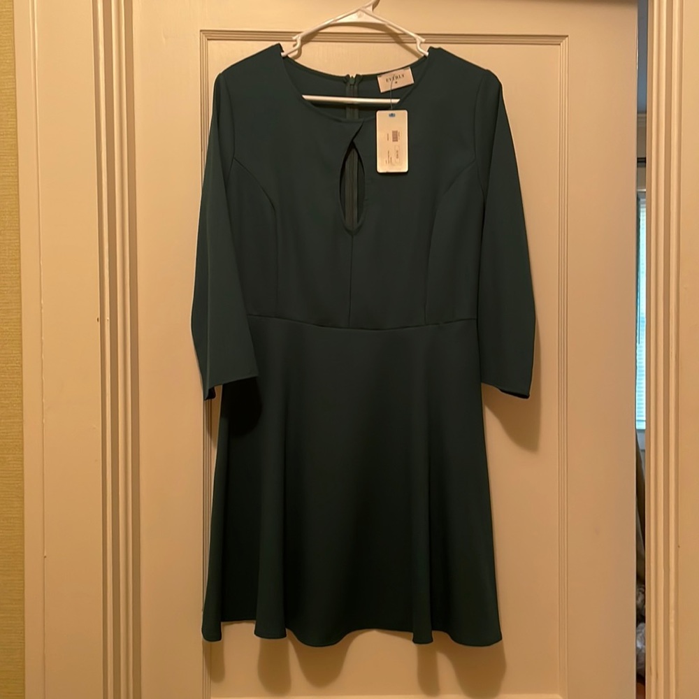 Everly Green Dress - Fit & Flare - NWT